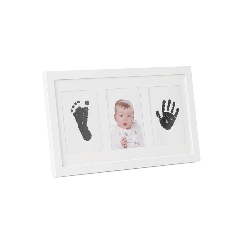 Kit ramă foto triplă Jane cu cerneală pentru amprente mânuță și picioruș, White
