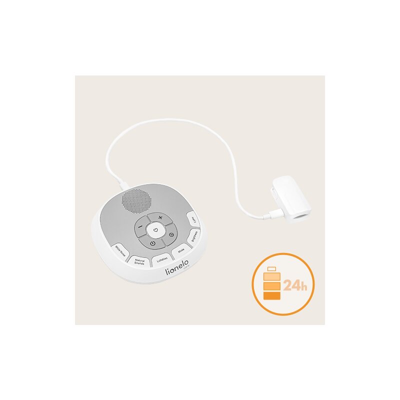 Lampa de veghe cu sunete Lionelo BabyNap 2 in 1, Alb