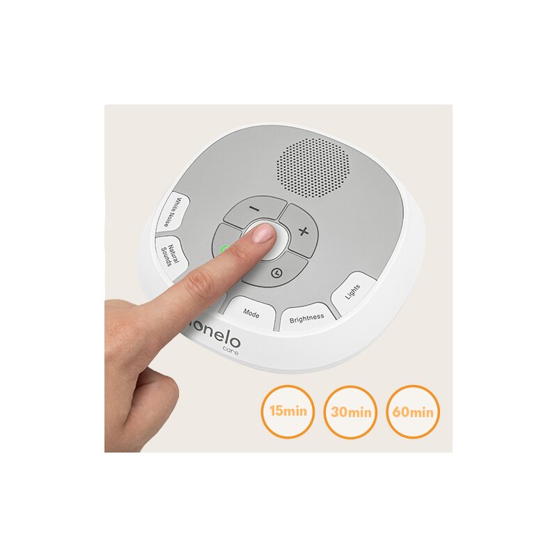 Lampa de veghe cu sunete Lionelo BabyNap 2 in 1, Alb