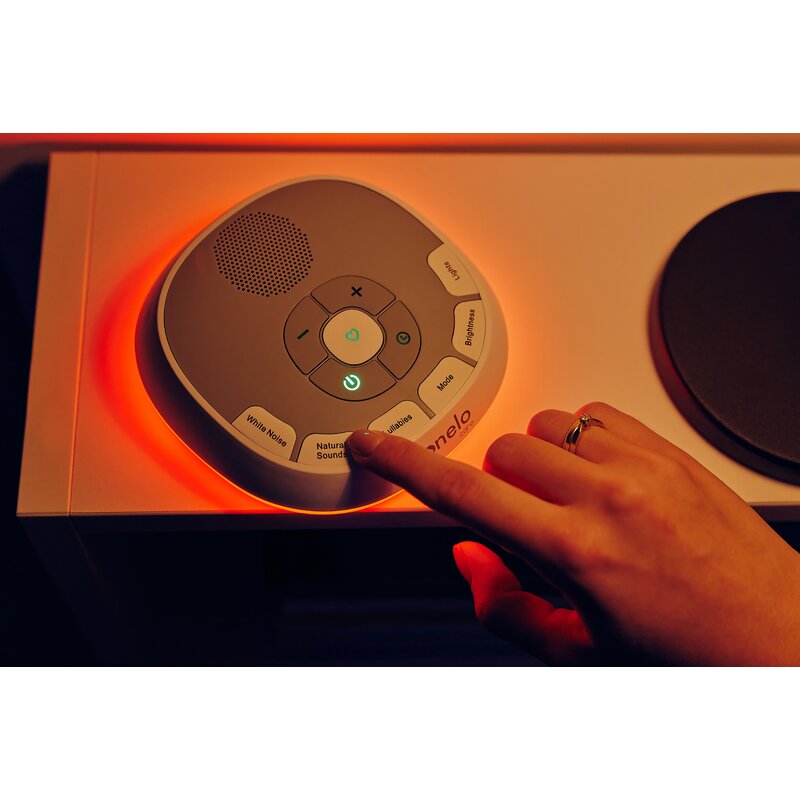 Lampa de veghe cu sunete Lionelo BabyNap 2 in 1, Alb