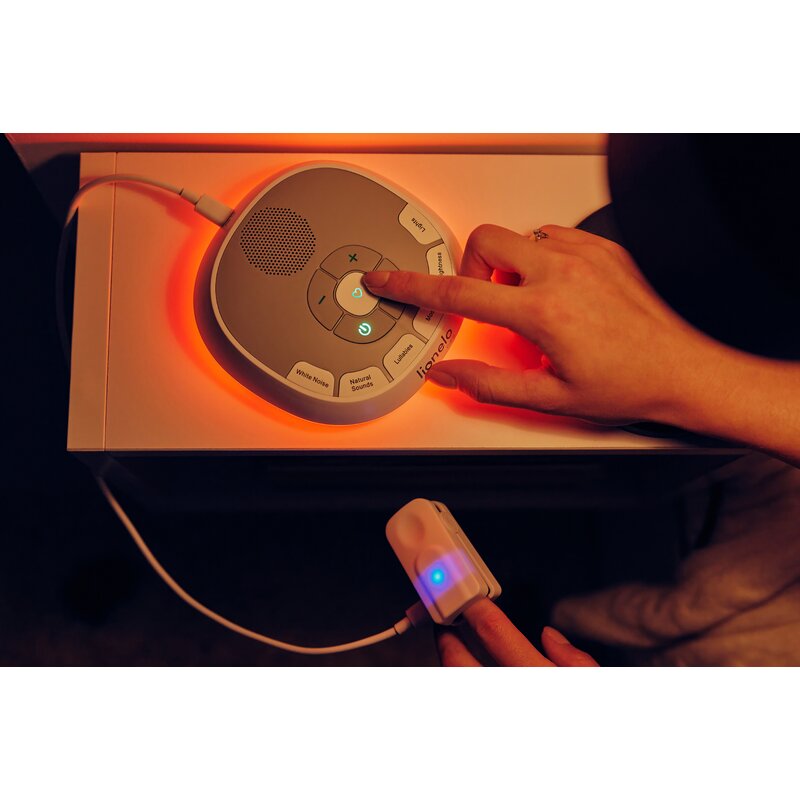 Lampa de veghe cu sunete Lionelo BabyNap 2 in 1, Alb