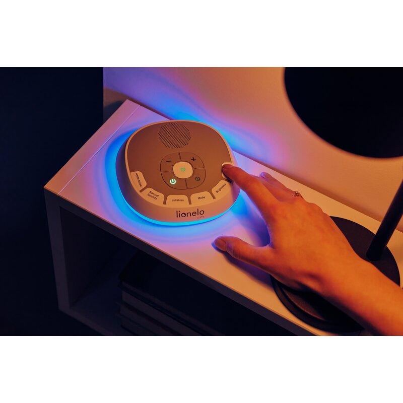 Lampa de veghe cu sunete Lionelo BabyNap 2 in 1, Alb