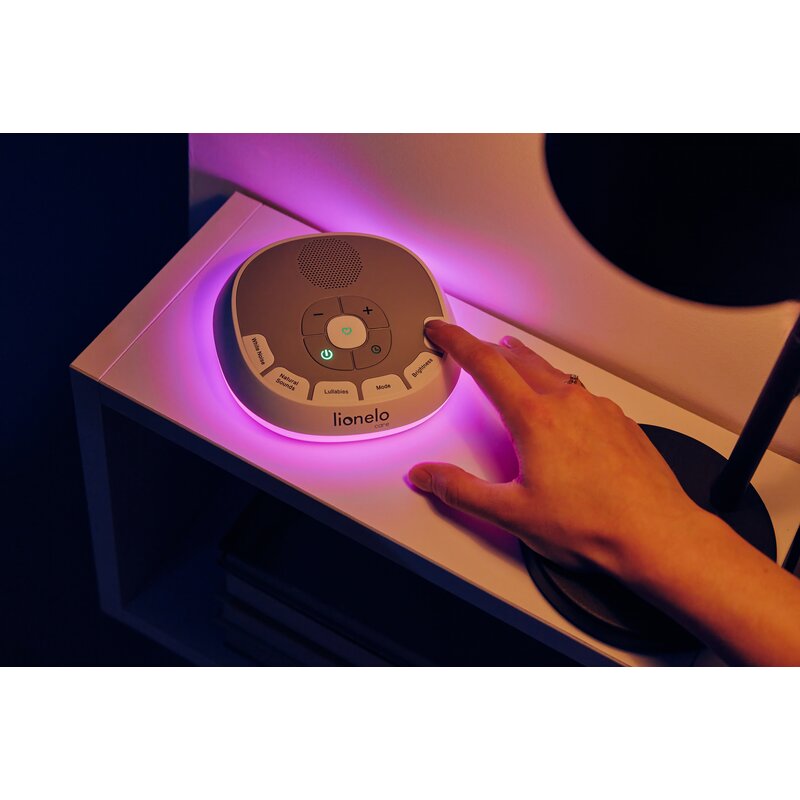 Lampa de veghe cu sunete Lionelo BabyNap 2 in 1, Alb