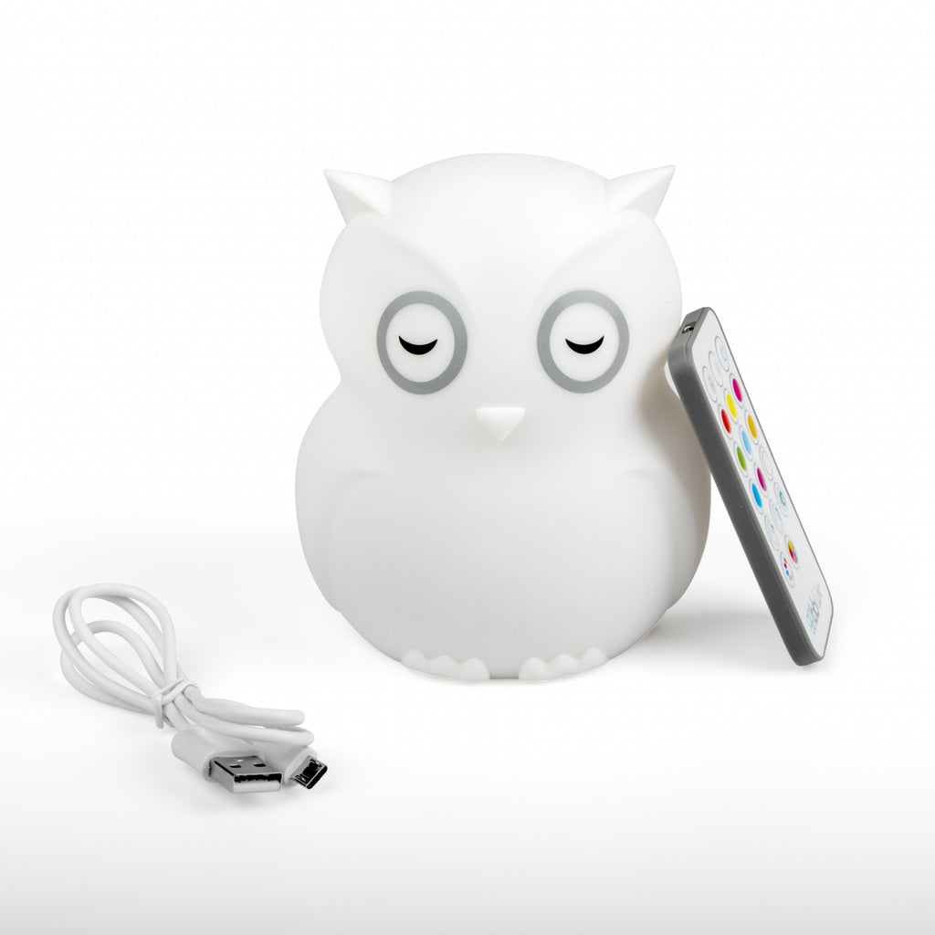Lampa de veghe portabila bbluv Hibu bufnita din silicon cu telecomanda