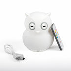Lampa de veghe portabila bbluv Hibu bufnita din silicon cu telecomanda
