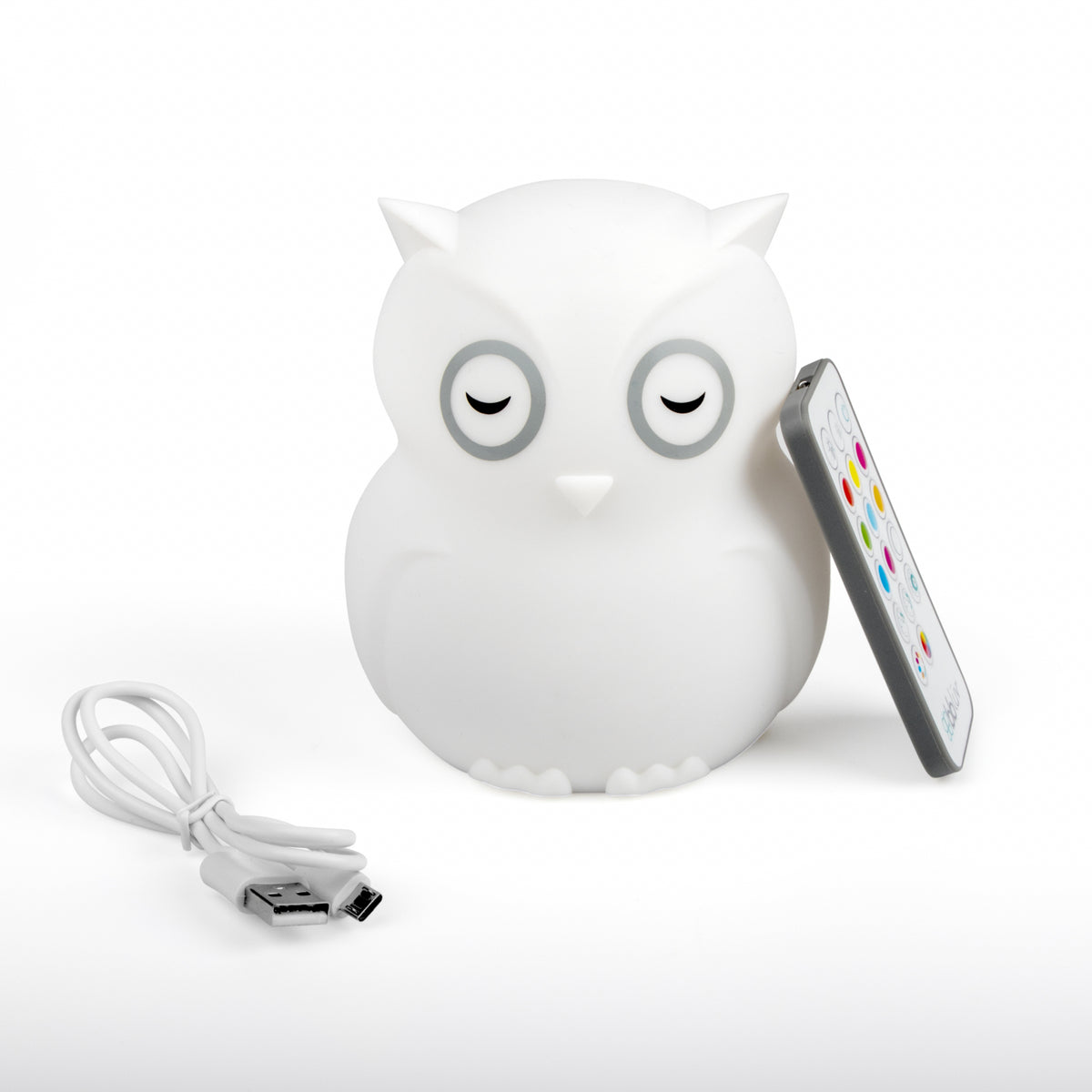Lampa de veghe portabila bbluv Hibu bufnita din silicon cu telecomanda