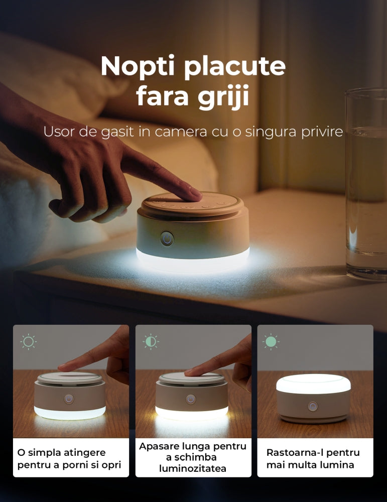 Lampa de veghe portabila Momcozy cu sunete albe