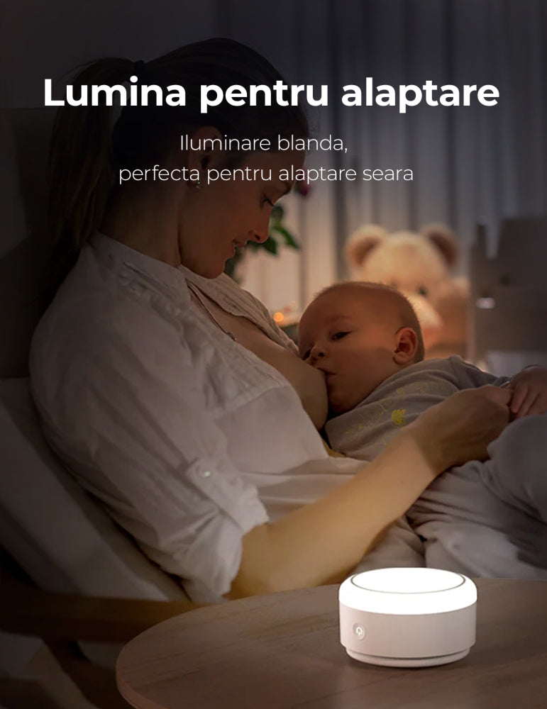 Lampa de veghe portabila Momcozy cu sunete albe