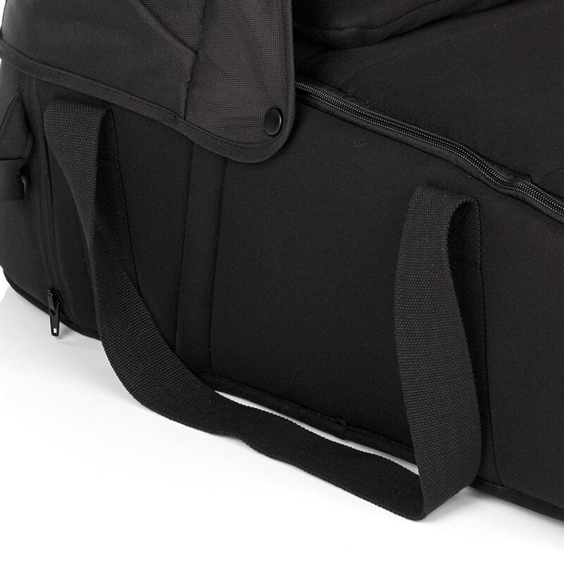 Landou portabil, Jane, Montare in carucior, Cu manere, Cu salteluta 95% materiale reciclate cu protectie UPF50, 67x29.5x43 cm, 0-9 Kg, Cold Black