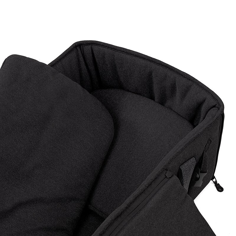 Landou portabil, Jane, Montare in carucior, Cu manere, Cu salteluta 95% materiale reciclate cu protectie UPF50, 67x29.5x43 cm, 0-9 Kg, Cold Black