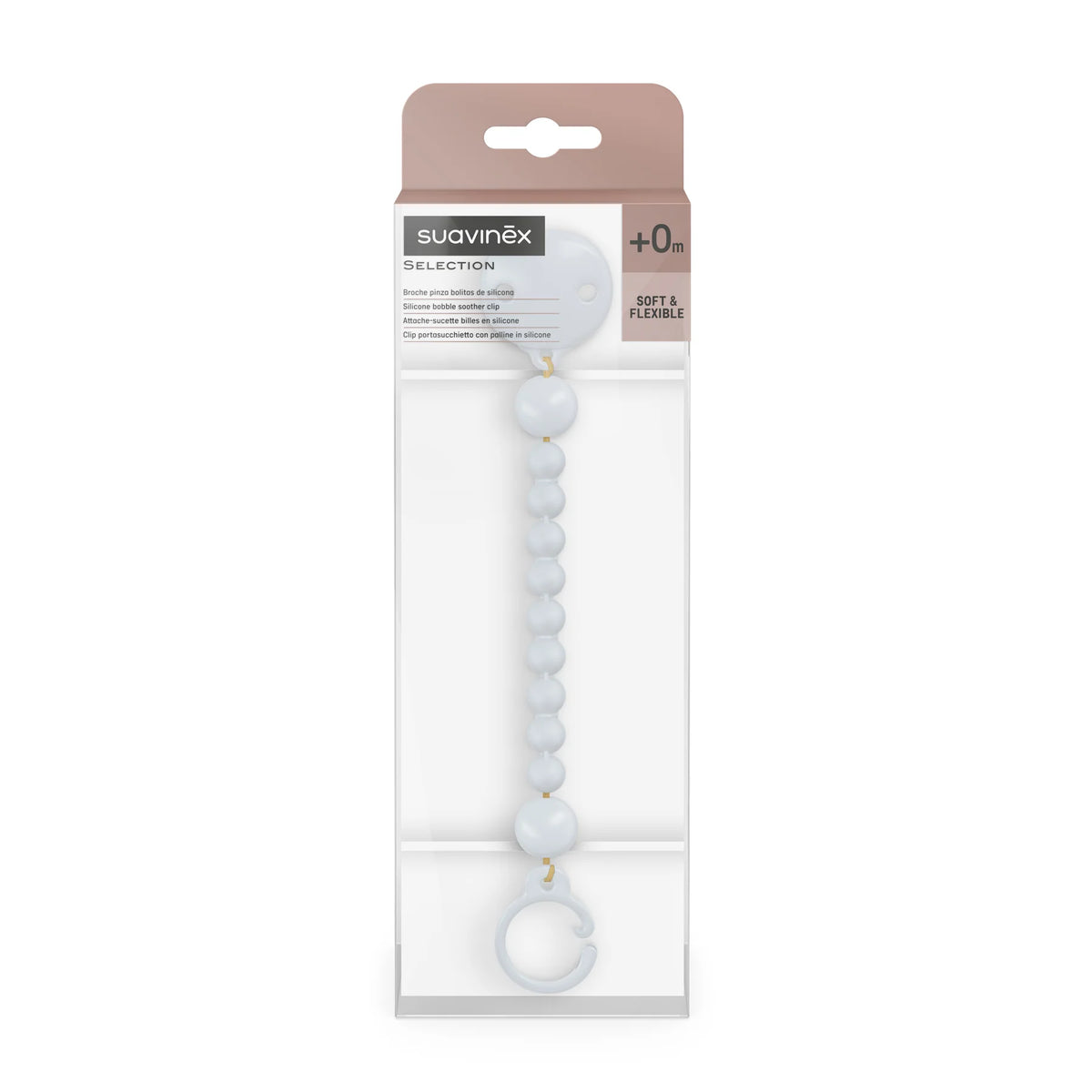 Lantisor din silicon cu clips pentru suzeta Suavinex Colour Essence