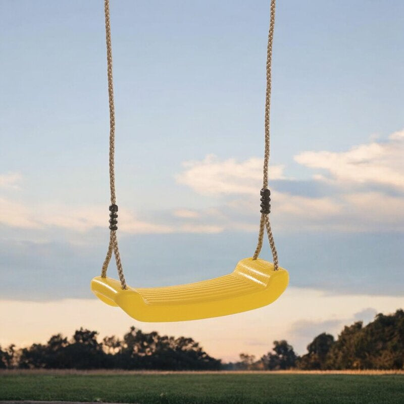 Leagan, Dice, Swing Seat, Fara spatar, Cu franghie PP, Cu inaltime reglabila pana la 240 cm, Pana la 70 kg, 3 ani+, Yellow