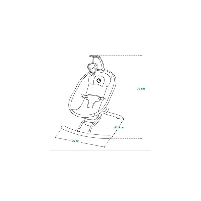 Leagan, Lionelo, Rio, Electric, Cu 3 viteze de leganare, Cu 8 melodii, Cu telecomanda, Cu husa detasabila, Cu perna detasabila, Centura in 3 puncte, Pana la 9 kg, Bej