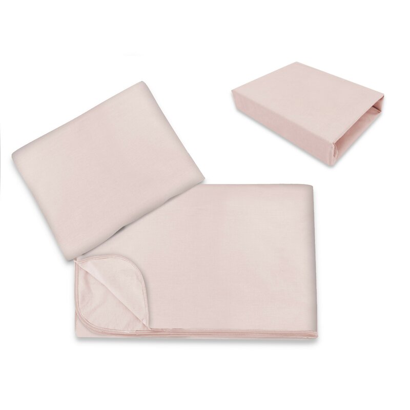 Lenjerie pătuț MimiNu Royal Powder Pink, 3 piese, 120x60 cm