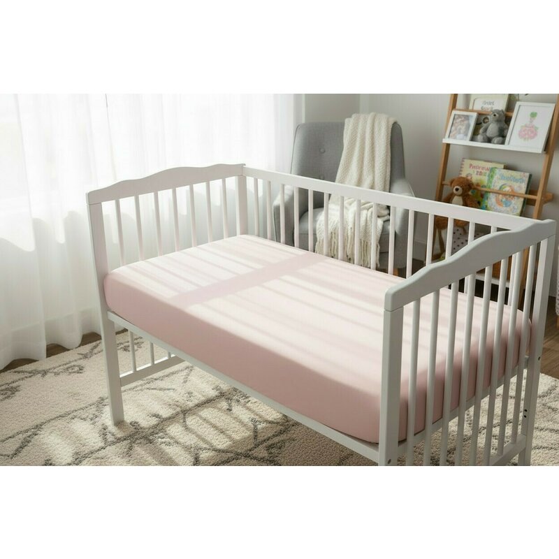Lenjerie pătuț MimiNu Royal Powder Pink, 3 piese, 120x60 cm