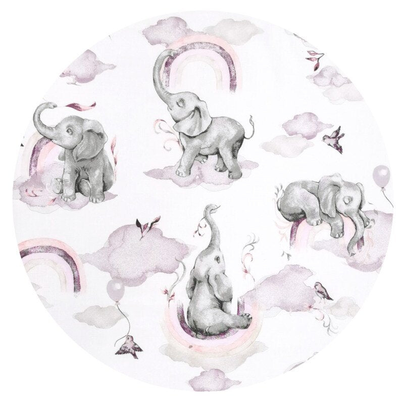 Lenjerie pat junior Qmini Elephants on Rainbow Pink 160x80 cm, 3 piese – imagine 4