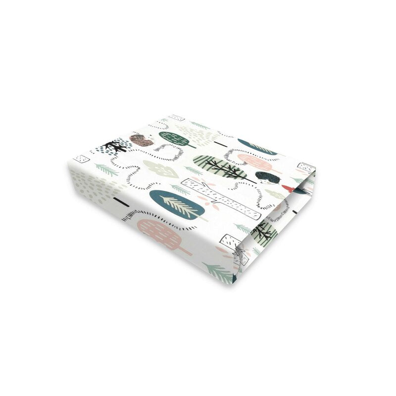 Lenjerie pat junior cu 3 piese, Qmini, Cu cearceaf 160x80 cm, Din bumbac certificat Oeko Tex Standard 100, Cu paturica si pernuta, Hedgehog