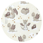 Lenjerie pătuț Qmini Dragons Beige 120x60 cm, 3 piese – imagine 4