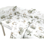 Lenjerie pătuț Qmini Elephants on Rainbow 120x60 cm, 3 piese – prezentare produs
