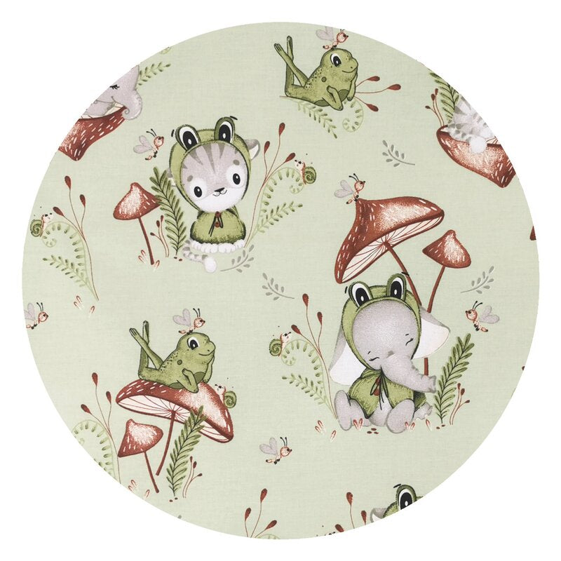 Lenjerie pătuț Qmini Frogs 120x60 cm, 3 piese – imagine 4