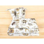 Lenjerie pătuț Qmini Teddy Bear & Friends Beige 120x60 cm, 3 piese – detaliu material