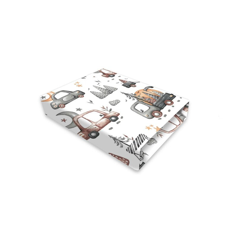 Lenjerie pătuț MimiNu Cars Grey, 3 piese, 120x60 cm cu husă