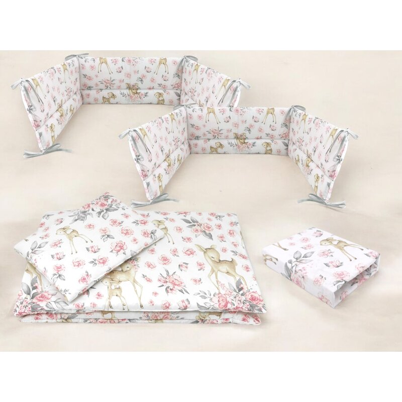 Lenjerie patut MimiNu 5 piese cu cearsaf 120x60 cm