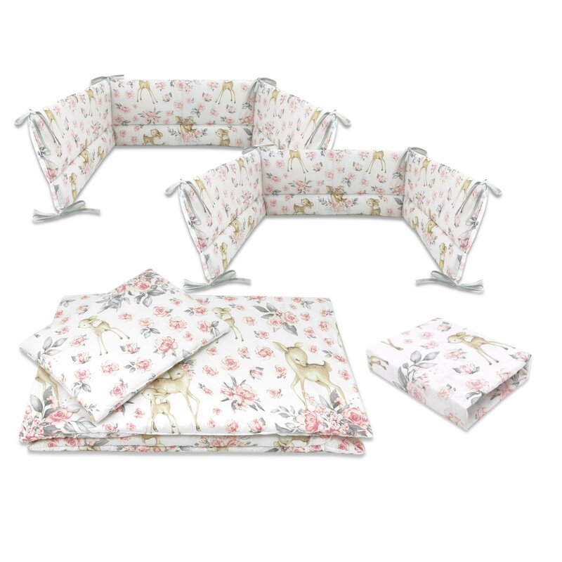 Lenjerie patut MimiNu 5 piese cu cearsaf 120x60 cm