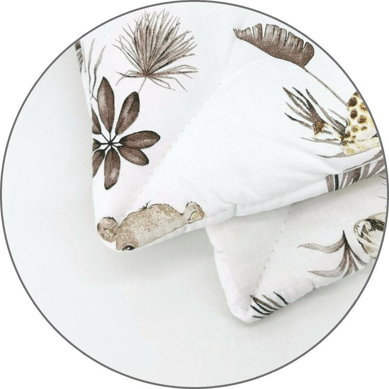 Lenjerie patut cu 3 piese, MimiNu, Cu cearceaf 120x60 cm, Pilota, Pernuta, Din bumbac certificat Oeko Tex Standard 100, Savanna