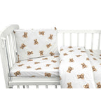 Lenjerie co-sleeper Qmini Aurora 76x43 cm, 3 piese, Teddy Toys – detaliu material
