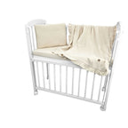 Lenjerie co-sleeper Qmini Aurora 76x43 cm, 3 piese, Warm Beige – detaliu material