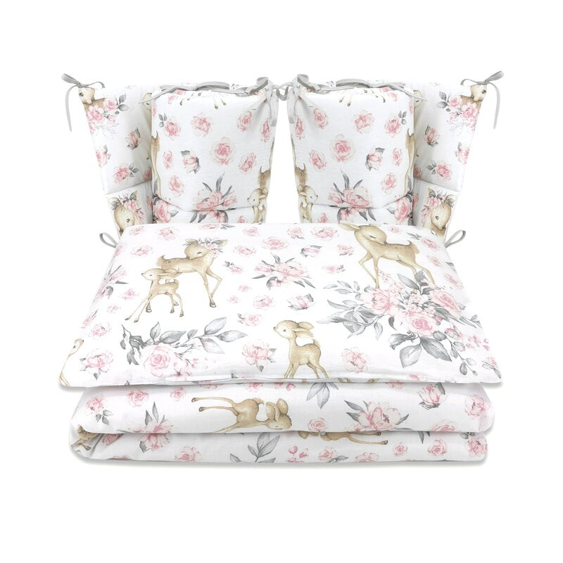 lenjerie MimiNu Sweet Deer Pink, 4 piese