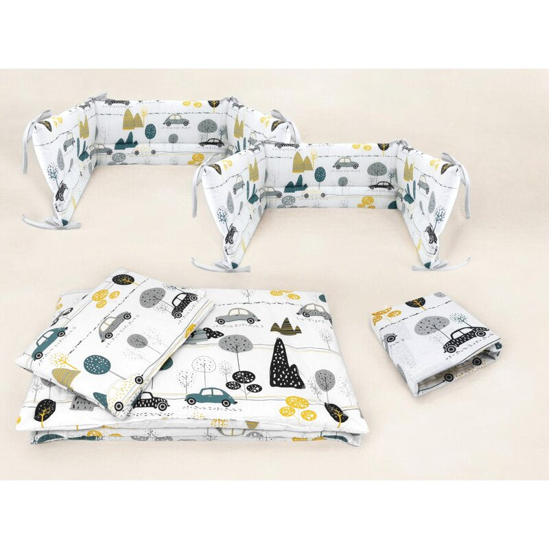 Detaliu lenjerie MimiNu Childrens Journey Grey, 5 piese