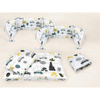 Detaliu lenjerie MimiNu Childrens Journey Grey, 5 piese