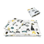 Lenjerie MimiNu Childrens Journey Grey, 5 piese, cu cearșaf