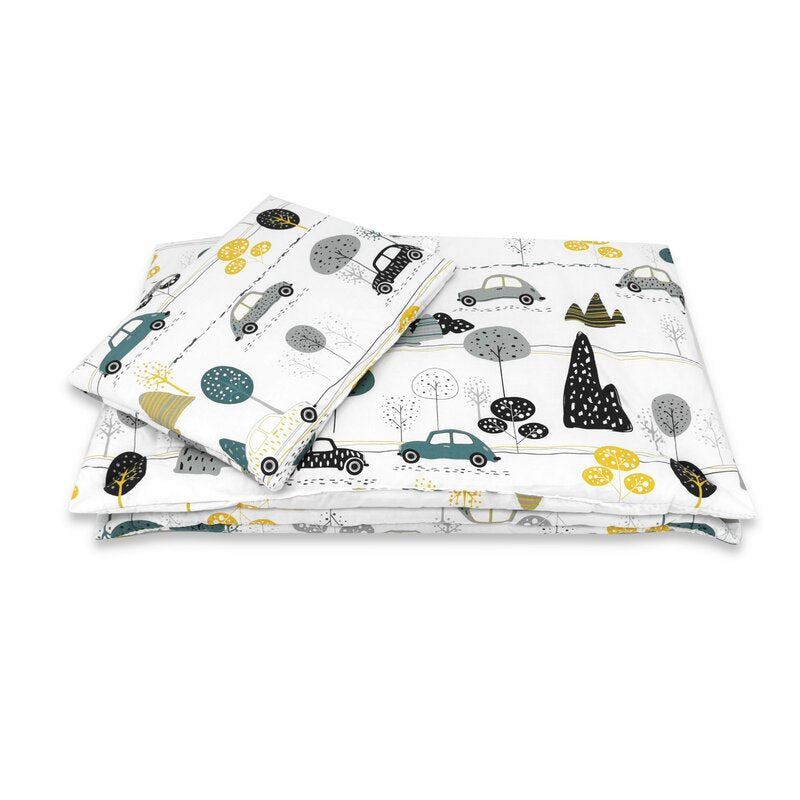 Lenjerie MimiNu Childrens Journey Grey, 5 piese, cu cearșaf