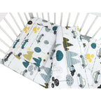 Lenjerie MimiNu Childrens Journey Grey, 5 piese, cu cearșaf