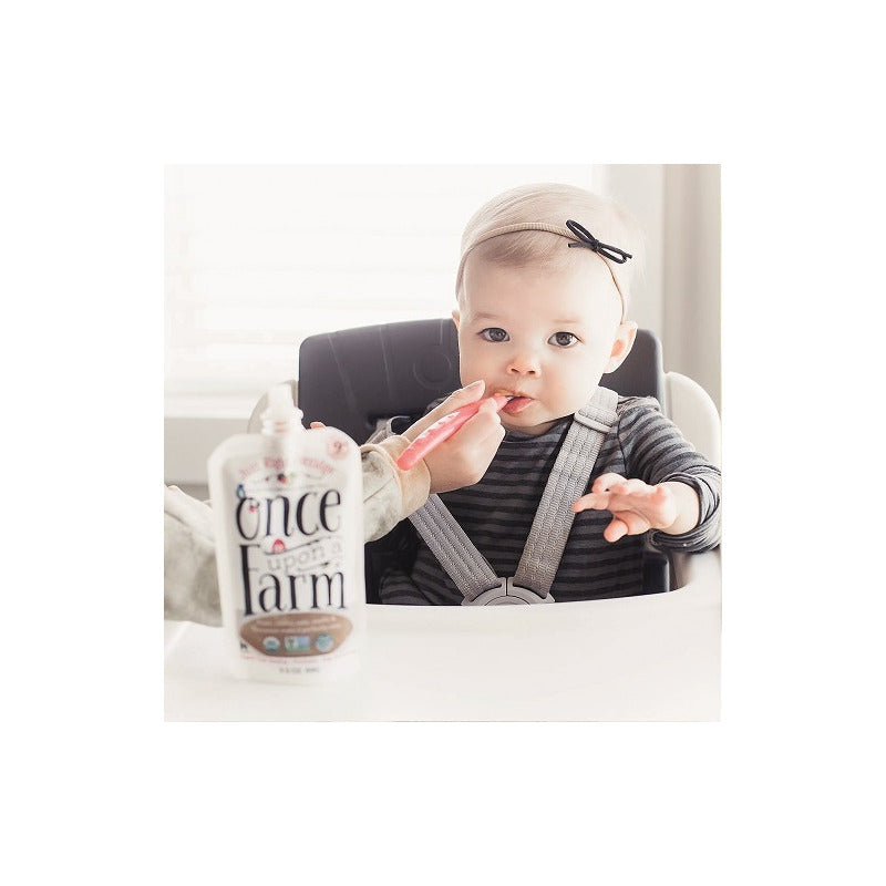 Lingura, Nuby, 360 grade, Pentru bebelusi, Din silicon, Cu maner arcuit, Cu carcasa de depozitare, 3+ luni, Albastru