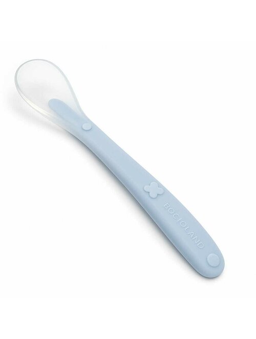 Linguriță Bocioland Silicon 100% Alimentar BPA Free 6 Luni+ Blue 15.5 cm