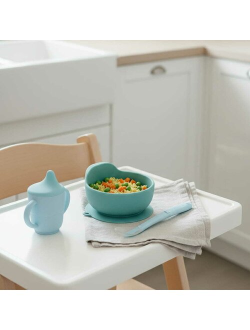 Linguriță Bocioland Silicon 100% Alimentar BPA Free 6 Luni+ Blue 15.5 cm