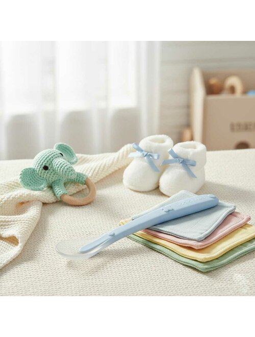 Linguriță Bocioland Silicon 100% Alimentar BPA Free 6 Luni+ Blue 15.5 cm