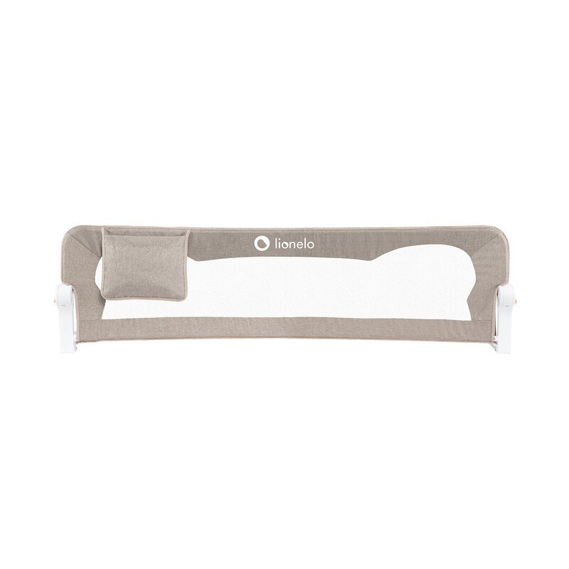 Protectie laterala pat, Lionelo, Eva, Cu buzunar accesorii, 150x35 cm, Conform cu standardul european de securitate BS7072, Bej