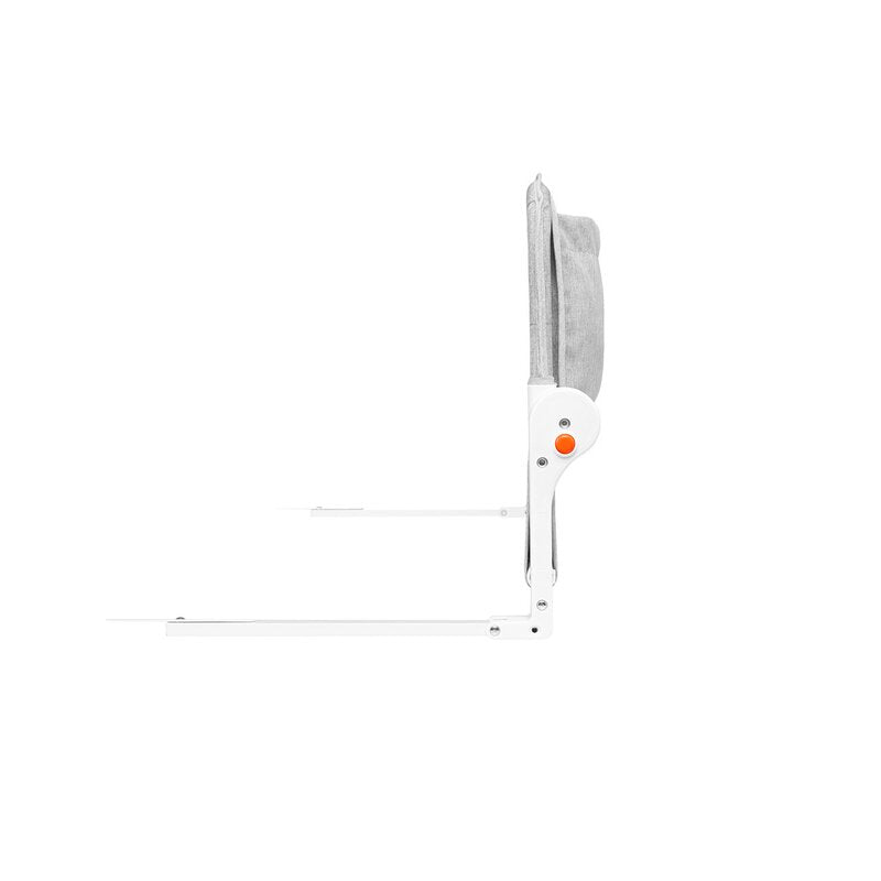 Protectie laterala pat, Lionelo, Eva, Cu buzunar accesorii, 150x35 cm, Conform cu standardul european de securitate BS7072, Gri