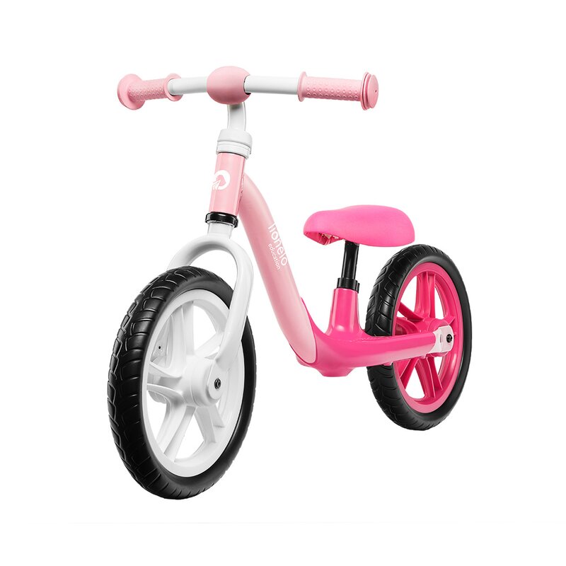 Bicicleta fara pedale, Lionelo, Alex, Usoara, Cu ghidon si sa reglabile, Greutate 3.3 Kg, Cu roti din spuma EVA, 12 inch, Bubblegum