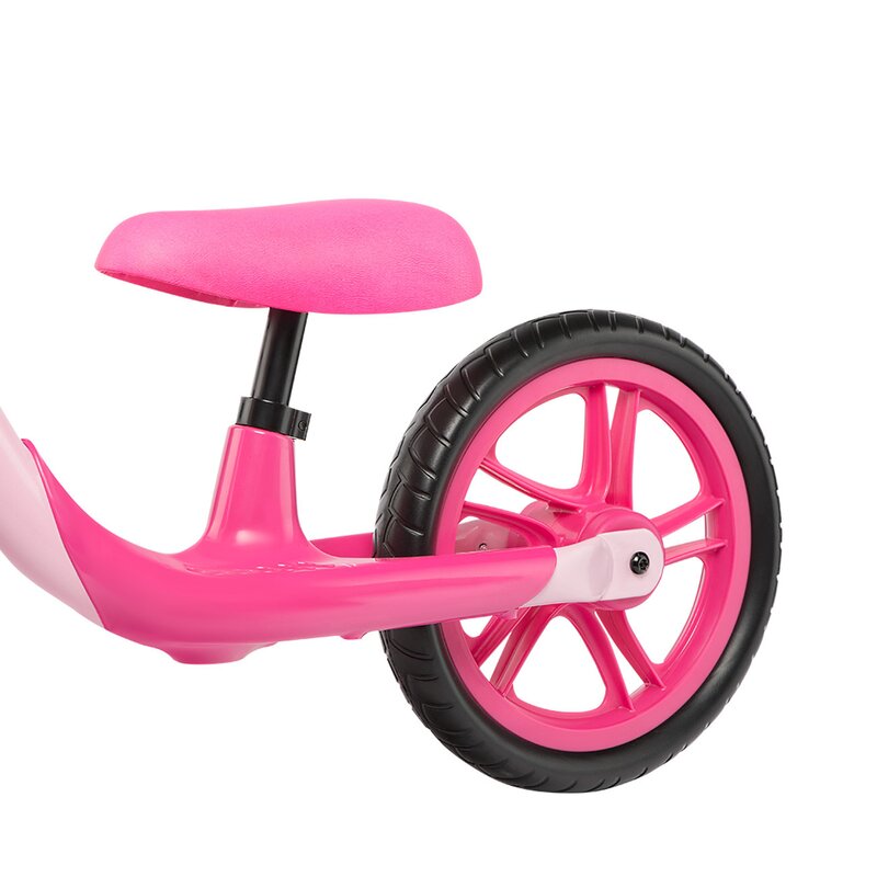 Bicicleta fara pedale, Lionelo, Alex, Usoara, Cu ghidon si sa reglabile, Greutate 3.3 Kg, Cu roti din spuma EVA, 12 inch, Bubblegum