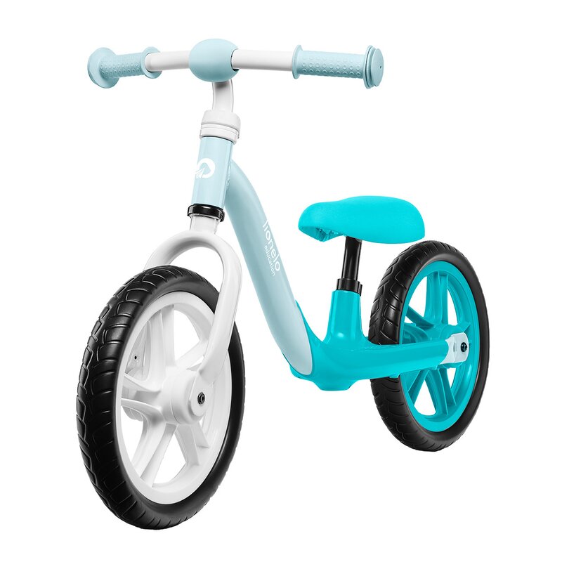 Bicicleta fara pedale, Lionelo, Alex, Usoara, Cu ghidon si sa reglabile, Greutate 3.3 Kg, Cu roti din spuma EVA, 12 inch, Turquoise