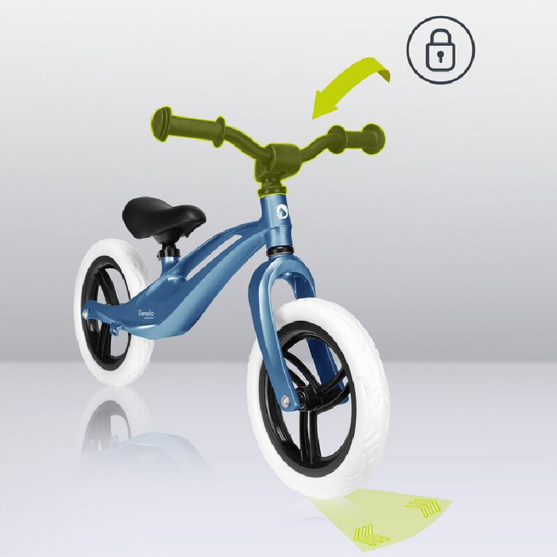 Bicicleta fara pedale, Lionelo, Bart, Usoara, Cu cadru din magneziu, Cu ghidon si sa reglabile, Greutate 3 Kg, 12 inch, Conform cu standardul european de securitate EN71, Sky Blue