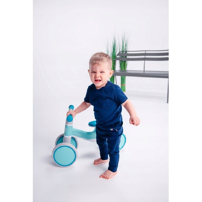 Bicicleta fara pedale, Lionelo, Villy, Cu 4 roti, Din spuma EVA si TPR, Stabila, Manere moi, antiderapante, 12- 36 luni, Sustine pana la 30 kg, Certificata EN 71-1:2014, EN 71-2:2011, EN 71-3:2019, Verde turcoaz