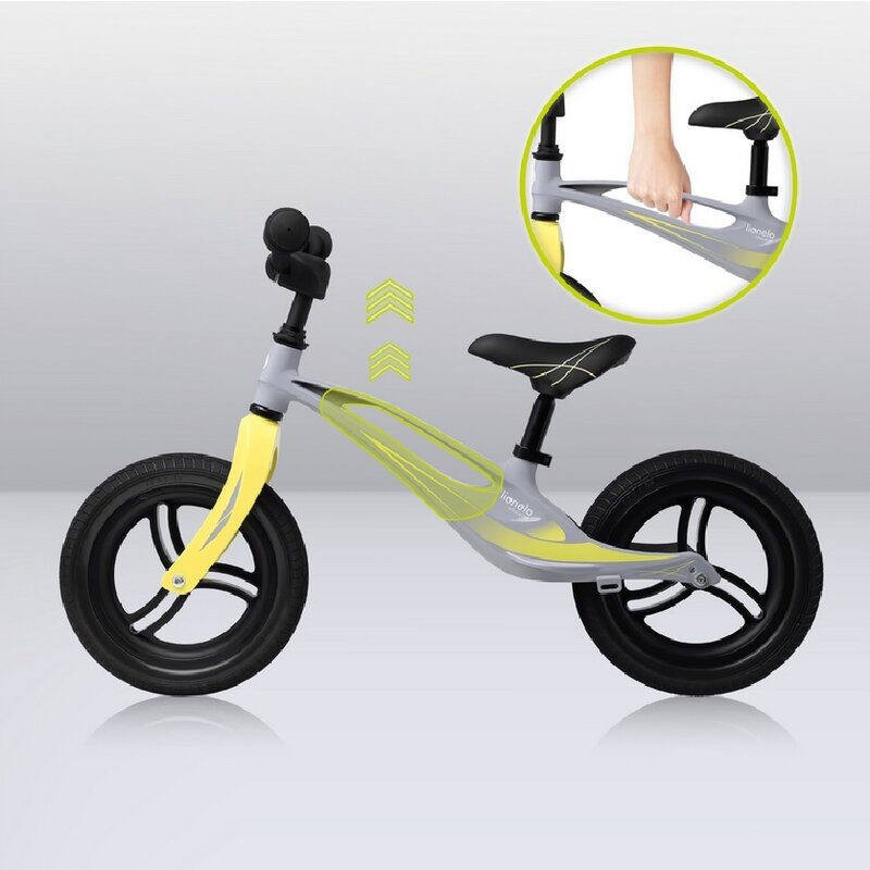 Bicicleta fara pedale, Lionelo, Bart Tour, Usoara, Cu cadru din magneziu, 3.3 Kg, 12 inch, Conform cu standardul european de securitate EN71, Grey Stone