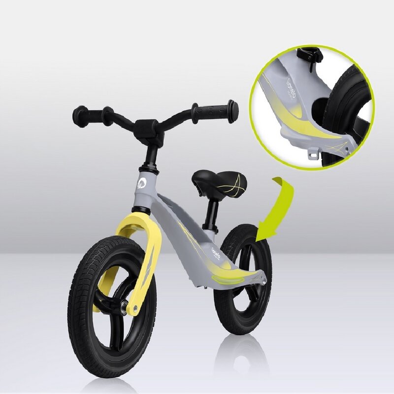 Bicicleta fara pedale, Lionelo, Bart Tour, Usoara, Cu cadru din magneziu, 3.3 Kg, 12 inch, Conform cu standardul european de securitate EN71, Grey Stone